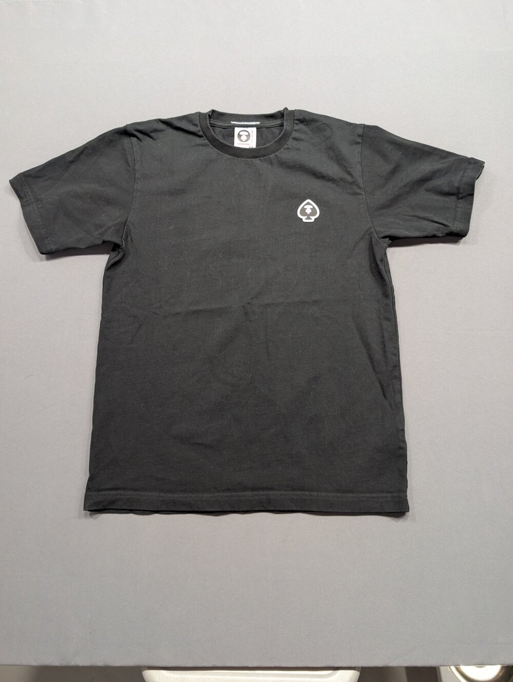 AAPE By A Bathing Ape Spade Logo Black Tee T-Shirt Size S